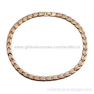 Beauty Rose Gold Tone Stainless Steel Necklace with CZ Stone, Best for Couples